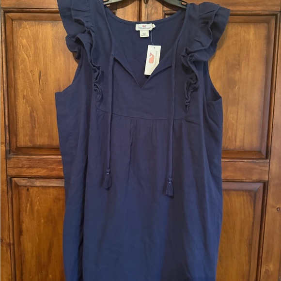 Vineyard Vines Dresses & Skirts - Vineyard Vines Blue Ruffled Tie Front Sundress size XL new with tags